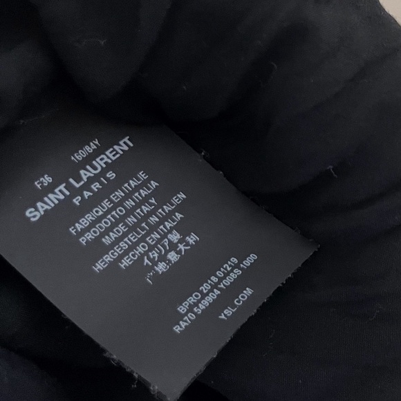 Yves Saint Laurent Black V-Neck Blousin Mini Western Dress Fall Summer Chic Goth - Picture 6 of 12